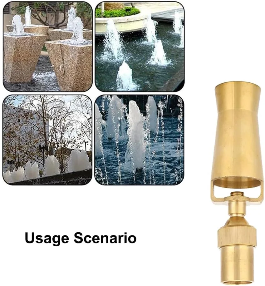 نازل فواره برنجی طرح بادبزنی/برج یخی SagaSave، نازل آب فواره، سر آبپاش پراکنده کننده برای استخر باغ