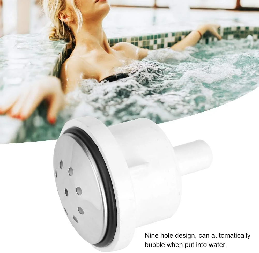 نازل هوای جت حباب دار، محافظت با حلقه لاستیکی مقاوم در برابر سایش، طراحی نه سوراخه بادوام، نازل هوا برای ماساژ استخر