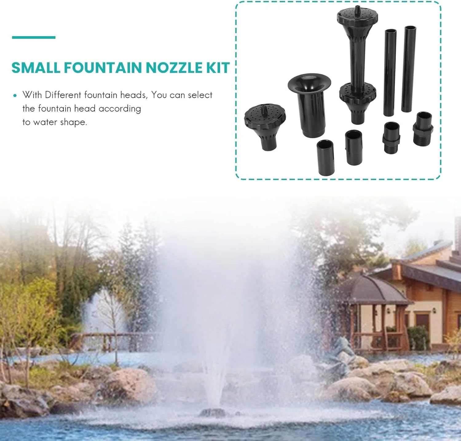 مجموعه 9 عددی نازل کوچک، سر نازل آب برای پمپ شناور حوض و استخر