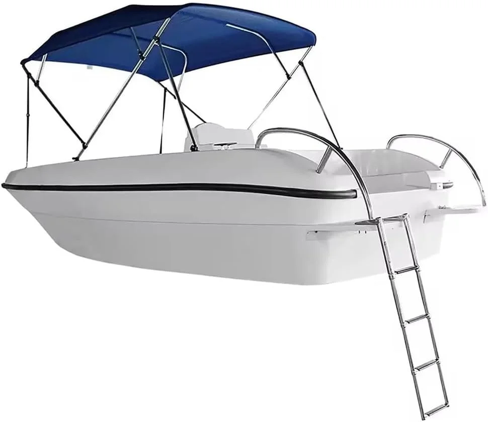 نردبان تاشو بادوام و پایدار برای سوار شدن به قایق، نردبان تلسکوپی تاشو استیل ضد زنگ، نقره ای، 4 پله نردبان تاشو بادوام و پایدار برای سوار شدن به قایق، نردبان تلسکوپی تاشو استیل ضد زنگ، نقره ای، 4 پله