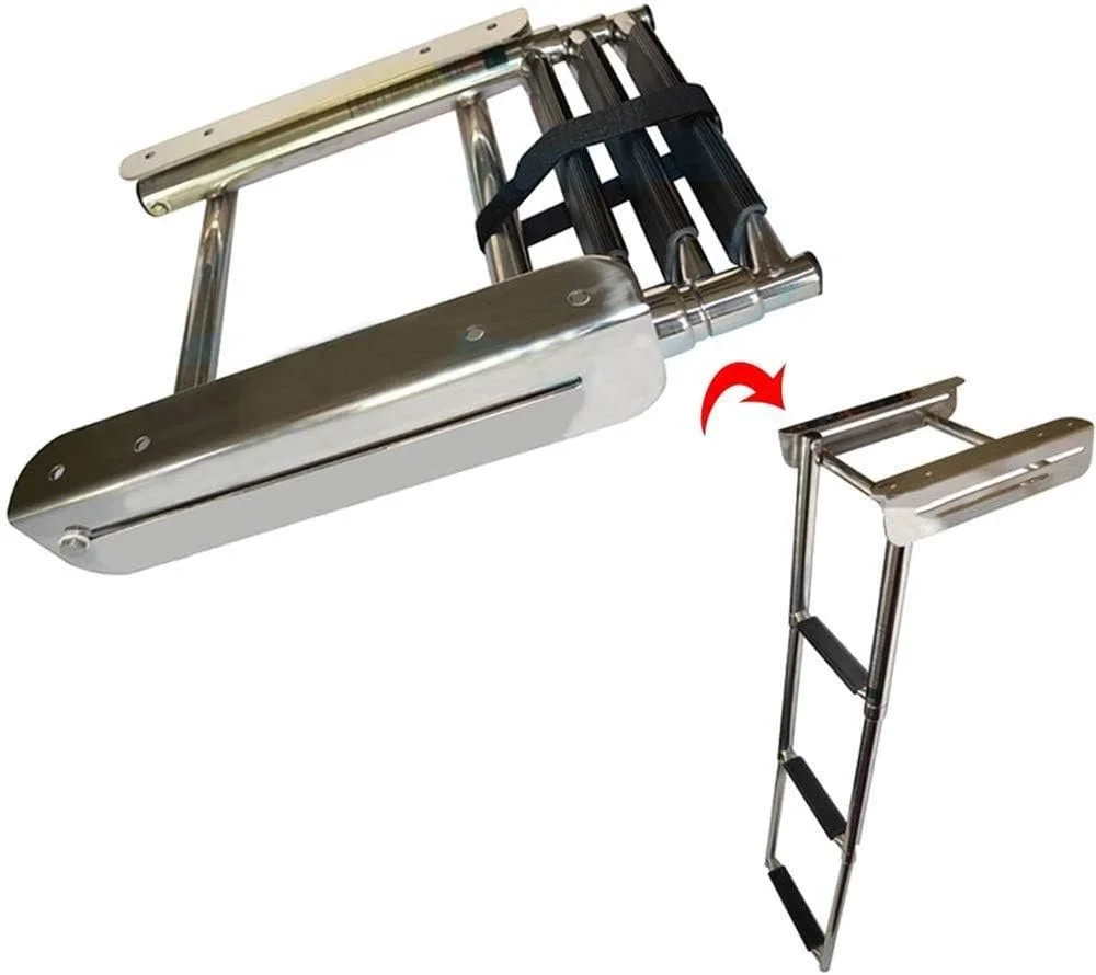 نردبان قایق 3 پله تلسکوپی، نردبان شناور قایق دریایی - نردبان تاشو استیل ضد زنگ ممتاز برای قایق، اسکله قایق تفریحی، استخر، با پله فوق العاده پهن، ظرفیت 250 کیلوگرم نردبان قایق 3 پله تلسکوپی، نردبان شناور قایق دریایی - نردبان تاشو استیل ضد زنگ ممتاز برای قایق، اسکله قایق تفریحی، استخر، با پله فوق العاده پهن، ظرفیت 250 کیلوگرم