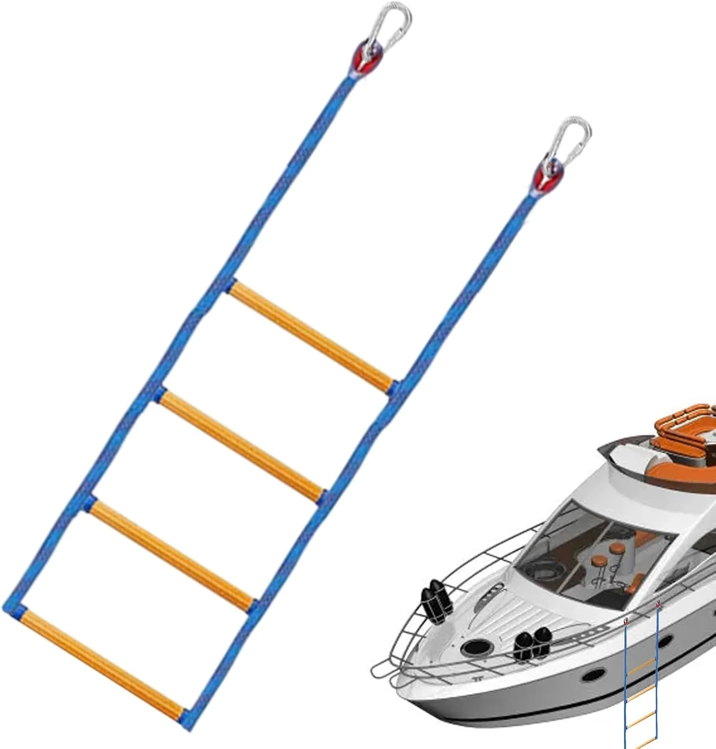 نردبان طنابی قایق | نردبان طنابی مقاوم برای قایق - پله های صعود ایمنی قابل حمل با طراحی تاشو برای عرشه آب های دریایی، استخر، دریاچه، شنا، قایق سواری، کایاک، ماهیگیری، قایق بادی نردبان طنابی قایق | نردبان طنابی مقاوم برای قایق - پله های صعود ایمنی قابل حمل با طراحی تاشو برای عرشه آب های دریایی، استخر، دریاچه، شنا، قایق سواری، کایاک، ماهیگیری، قایق بادی