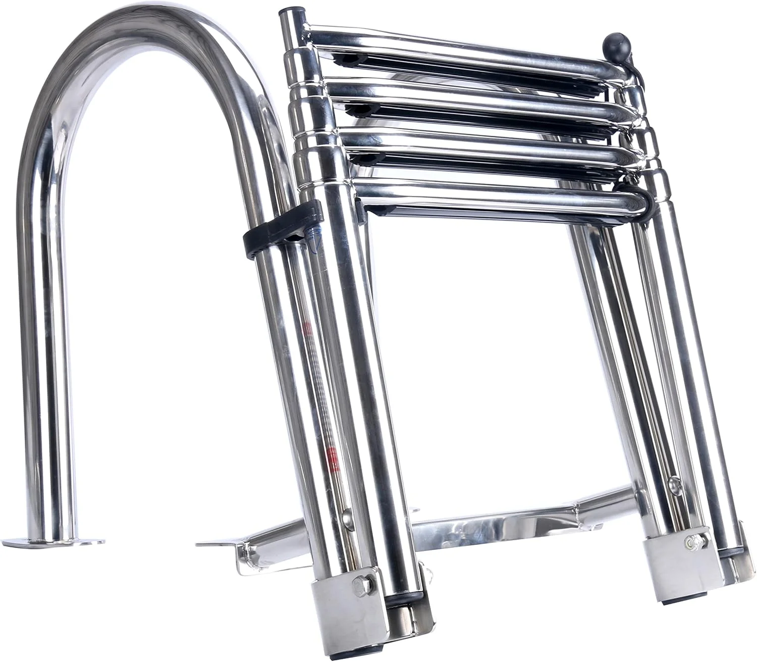 نردبان قایق 4 پله استیل YaeMarine، نردبان تاشو اسکله، نردبان شنا، نردبان عرشه شنا، ورود از عقب با سکوی بالایی شنا و پله فوق العاده پهن نردبان قایق 4 پله استیل YaeMarine، نردبان تاشو اسکله، نردبان شنا، نردبان عرشه شنا، ورود از عقب با سکوی بالایی شنا و پله فوق العاده پهن