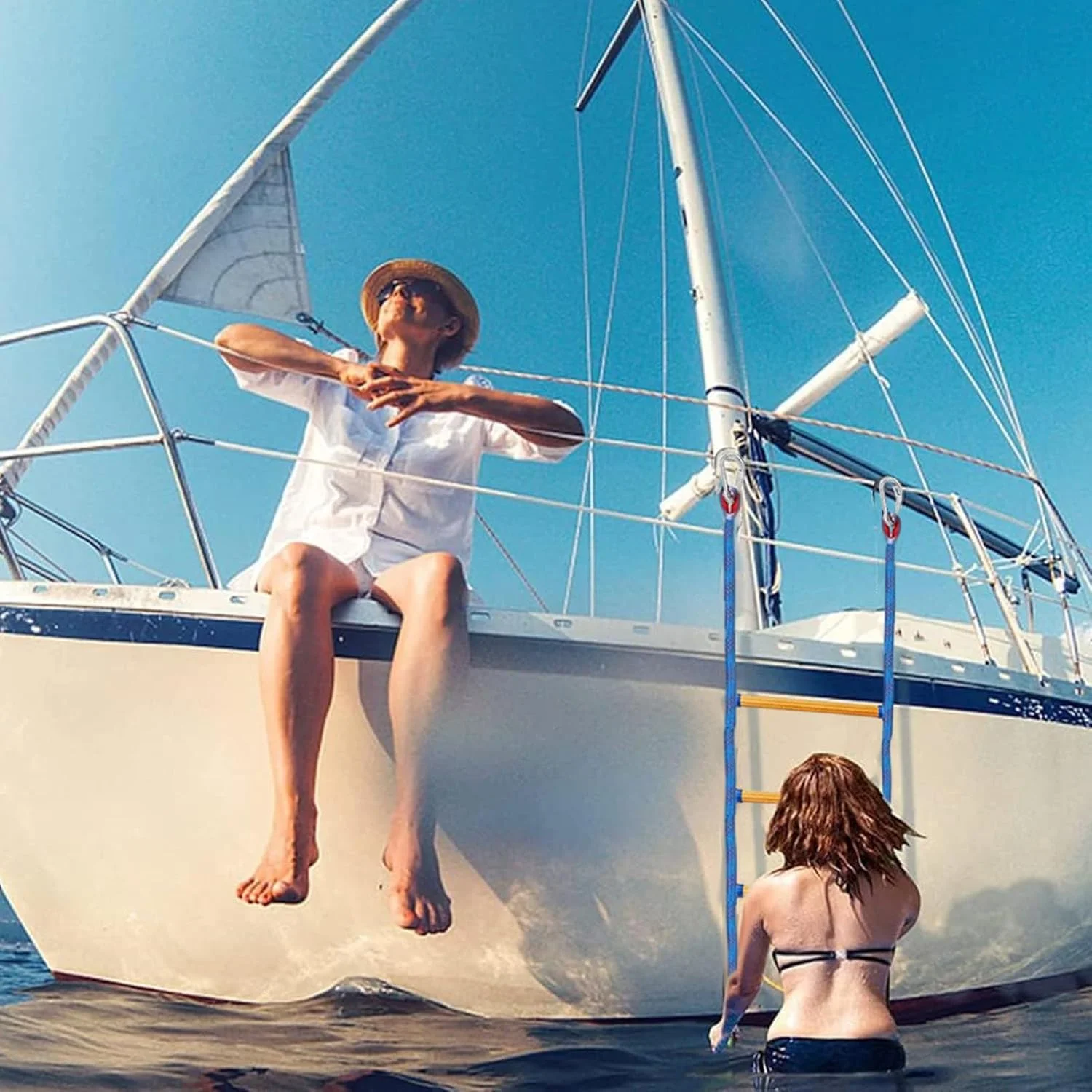 نردبان طنابی قایق | نردبان طنابی مقاوم برای قایق - پله های صعود ایمنی قابل حمل با طراحی تاشو برای عرشه آب های دریایی، استخر، دریاچه، شنا، قایق سواری، کایاک، ماهیگیری، قایق بادی نردبان طنابی قایق | نردبان طنابی مقاوم برای قایق - پله های صعود ایمنی قابل حمل با طراحی تاشو برای عرشه آب های دریایی، استخر، دریاچه، شنا، قایق سواری، کایاک، ماهیگیری، قایق بادی