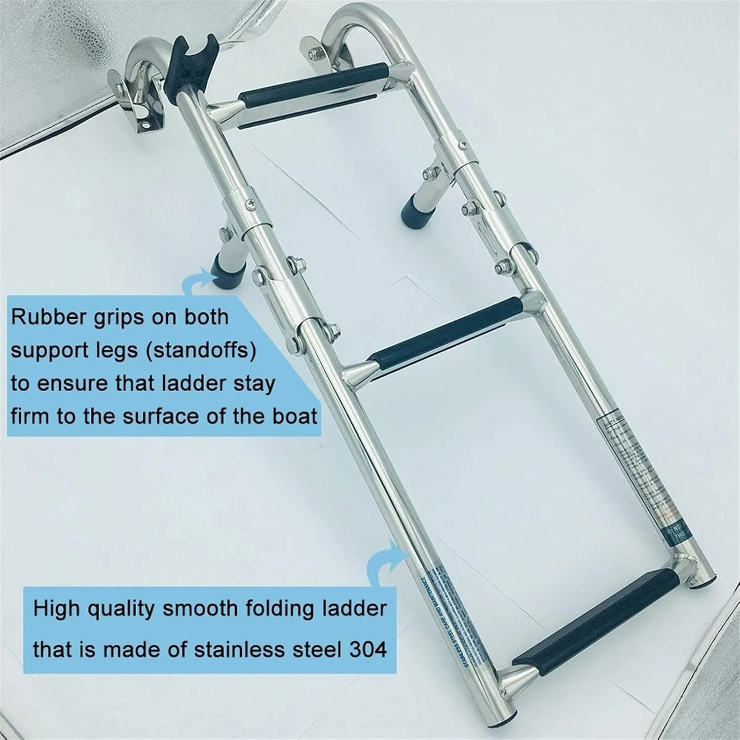 نردبان قایقی 3 پله JJYY، نردبان تاشو استیل ضد زنگ برای قایق های بادی پونتون، RV، عرشه استخر قایق تفریحی، ظرفیت وزن 150 کیلوگرم نردبان قایقی 3 پله JJYY، نردبان تاشو استیل ضد زنگ برای قایق های بادی پونتون، RV، عرشه استخر قایق تفریحی، ظرفیت وزن 150 کیلوگرم