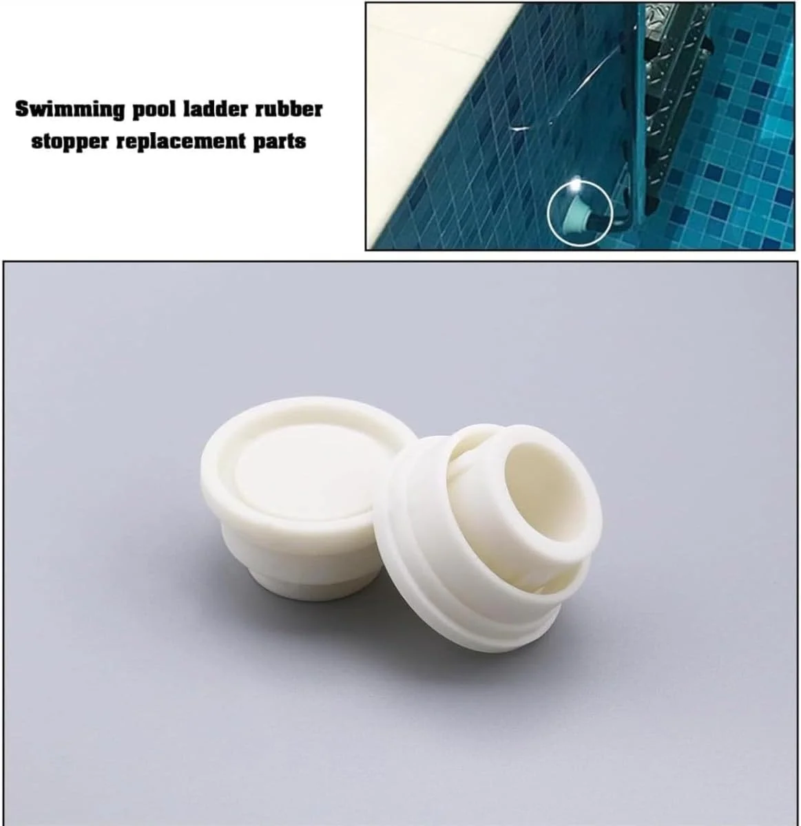 مجموعه ضربه گیر لاستیکی نردبان استخر، بسته 2 عددی - ضربه گیر لاستیکی سفید برای پایه نردبان استخر/ضربه گیر ایمنی، درپوش های انتهایی ضد لغزش - بادوام، جهانی برای نردبان استخر شنا مجموعه ضربه گیر لاستیکی نردبان استخر، بسته 2 عددی - ضربه گیر لاستیکی سفید برای پایه نردبان استخر/ضربه گیر ایمنی، درپوش های انتهایی ضد لغزش - بادوام، جهانی برای نردبان استخر شنا