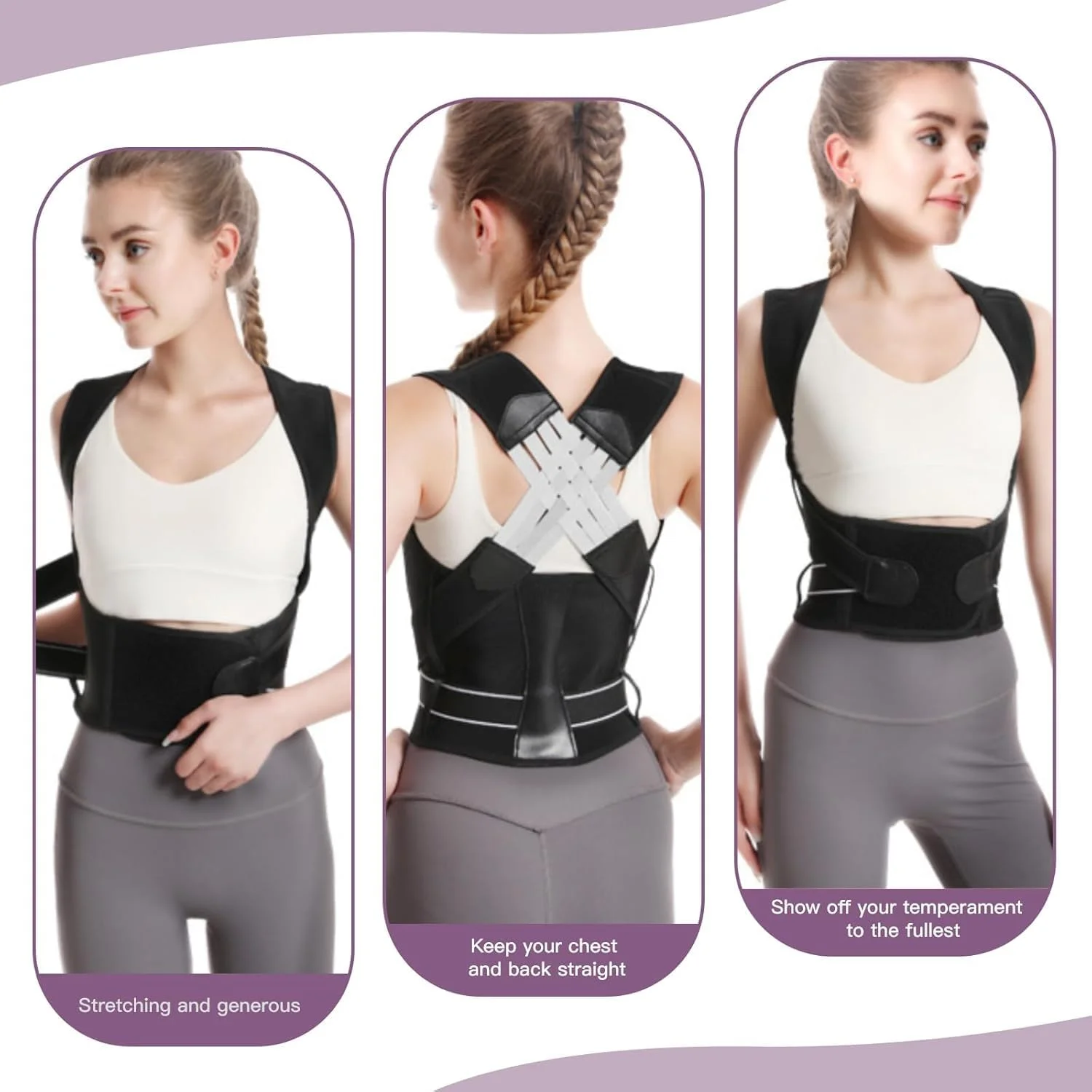 اصلاح کننده وضعیت بدن الاستیک KASTWAVE، صاف کننده پشت قابل تنظیم و تنفس پذیر برای مردان و زنان، تسکین دهنده درد گردن و شانه، ارائه دهنده پشتیبانی برای مردان و زنان (M) اصلاح کننده وضعیت بدن الاستیک KASTWAVE، صاف کننده پشت قابل تنظیم و تنفس پذیر برای مردان و زنان، تسکین دهنده درد گردن و شانه، ارائه دهنده پشتیبانی برای مردان و زنان (M)