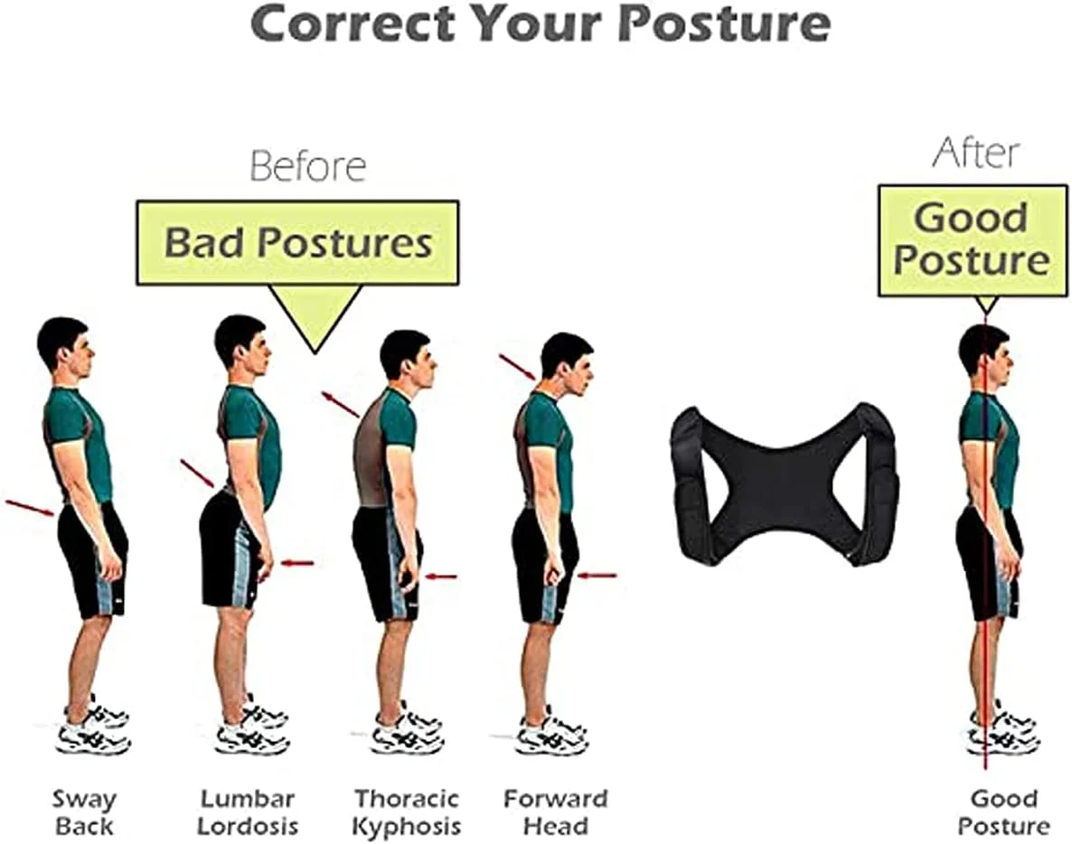 KASTWAVE اصلاح کننده وضعیت بدن برای مردان | بریس قابل تنظیم قسمت بالای کمر برای ترقوه برای حمایت از گردن، کمر و شانه، تسکین درد، صاف کننده کیفوز، حمایت از ستون فقرات KASTWAVE اصلاح کننده وضعیت بدن برای مردان | بریس قابل تنظیم قسمت بالای کمر برای ترقوه برای حمایت از گردن، کمر و شانه، تسکین درد، صاف کننده کیفوز، حمایت از ستون فقرات