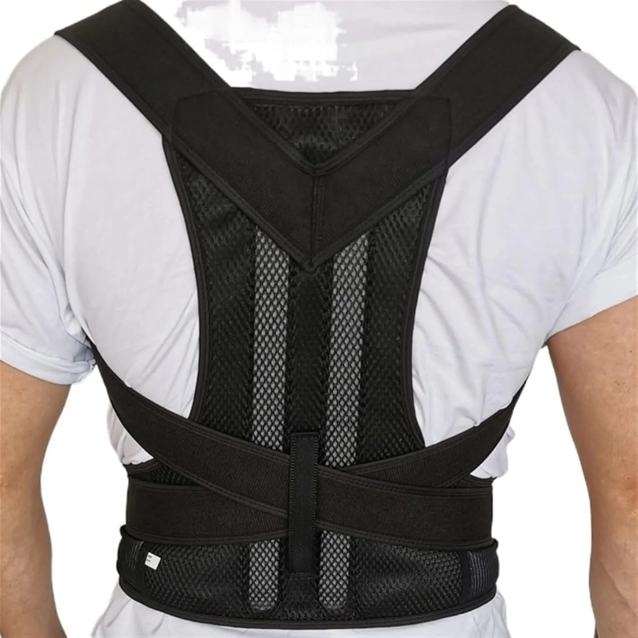 کمربند اصلاح کننده وضعیت بدن با قابلیت تنظیم، پشتیبانی کامل از شانه و کمر به همراه صفحه (رنگ: مشکی، سایز: XL:80-95cm) کمربند اصلاح کننده وضعیت بدن با قابلیت تنظیم، پشتیبانی کامل از شانه و کمر به همراه صفحه (رنگ: مشکی، سایز: XL:80-95cm)