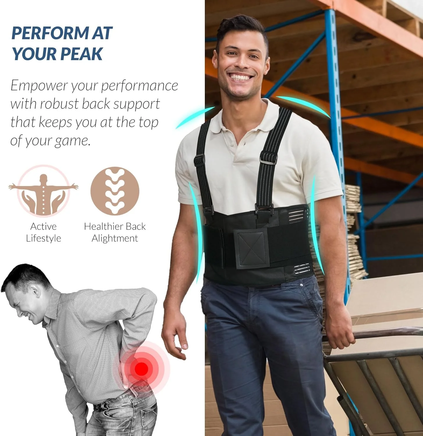 کمربند طبی قابل تنظیم پشتیبان کمر با تسمه های جداشدنی برای تسکین درد ناحیه کمر برای مردان و زنان، اصلاح کننده وضعیت بدن برای کمر و شکم (مشکی) کمربند طبی قابل تنظیم پشتیبان کمر با تسمه های جداشدنی برای تسکین درد ناحیه کمر برای مردان و زنان، اصلاح کننده وضعیت بدن برای کمر و شکم (مشکی)