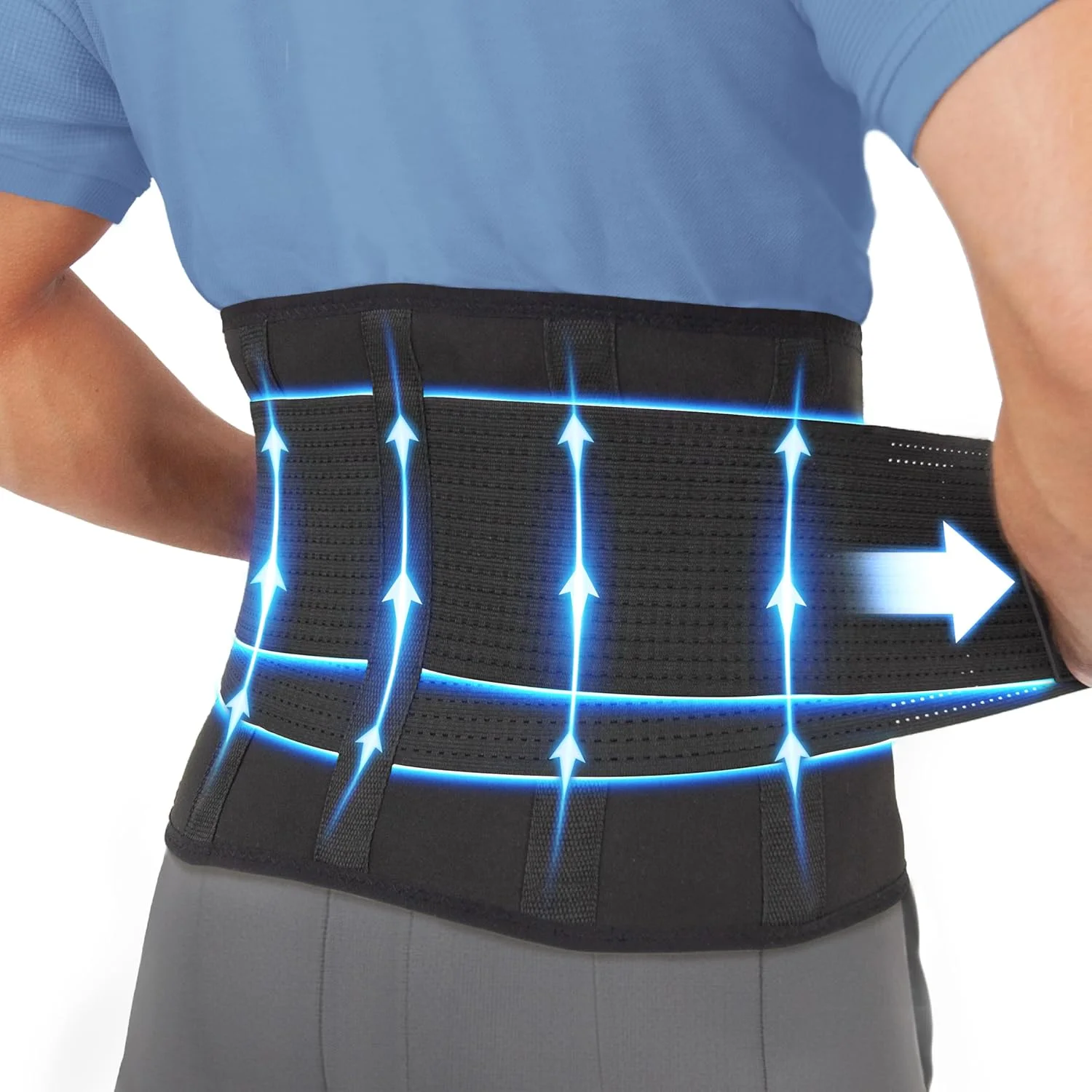 Back Brace for Lower Back Pain Women - Back Support for Men, Back Support Belt for Women, Back Brace for Men Lower Back Pain Relief, Back Brace for Work, Medical-Grade Lumbar Support Brace, Black, M