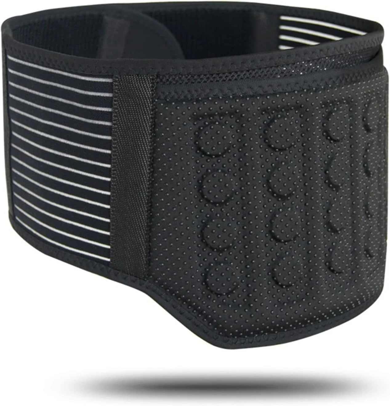 کمربند طبی قابل تنظیم آزون، کمربند طبی با آهنربا، انتشار گرما توسط آهنربا، طراحی ضد لغزش، مناسب برای سیاتیک، دیسک کمر و وزنه برداری (مشکی، L)