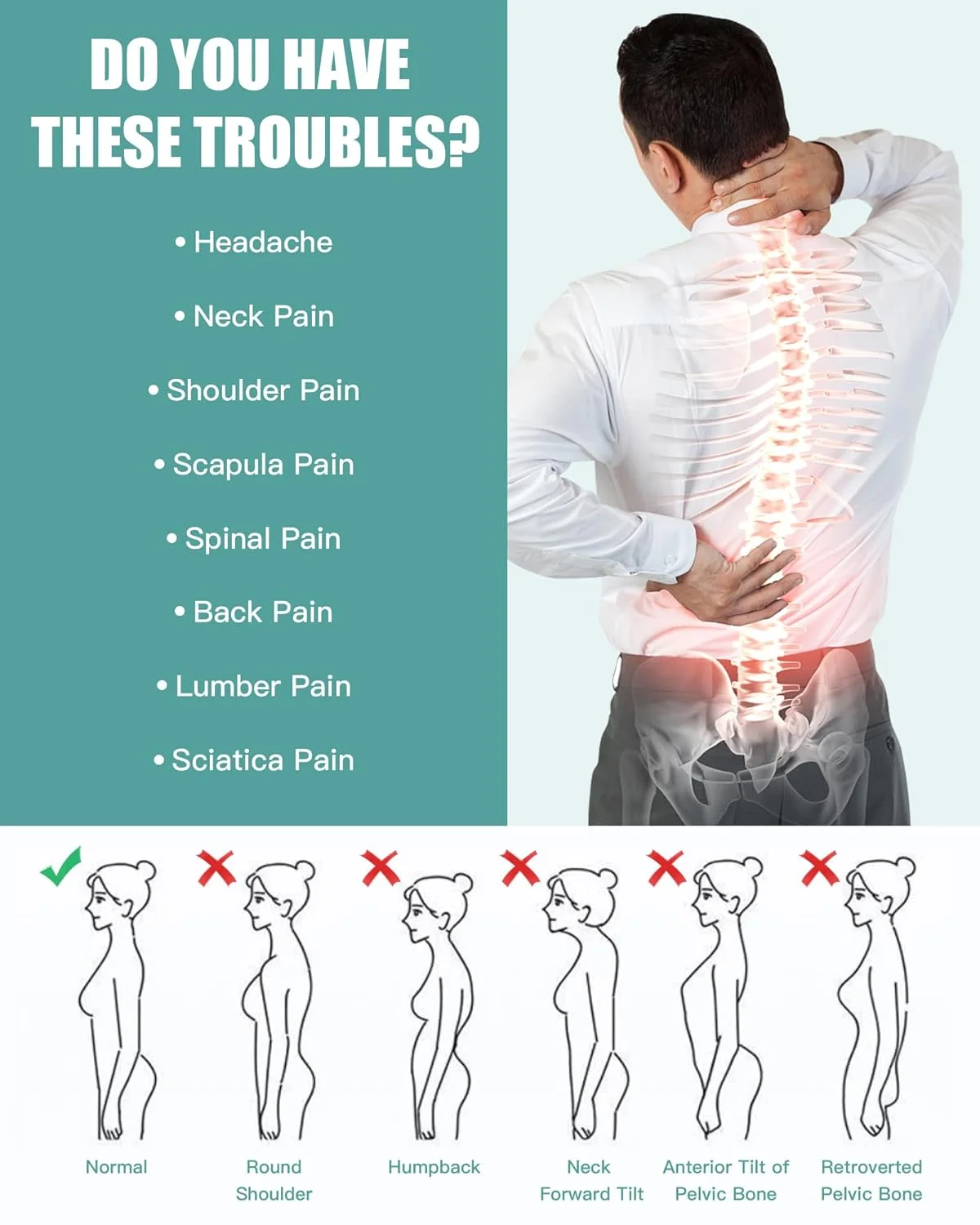 اصلاح کننده وضعیت بدن برای زنان و مردان - پشتیبانی کامل از کمر برای بهبود وضعیت بدن و اصلاح قوز کمر و تسکین ناراحتی در قسمت فوقانی و تحتانی کمر، گردن و شانه (متوسط) اصلاح کننده وضعیت بدن برای زنان و مردان - پشتیبانی کامل از کمر برای بهبود وضعیت بدن و اصلاح قوز کمر و تسکین ناراحتی در قسمت فوقانی و تحتانی کمر، گردن و شانه (متوسط)