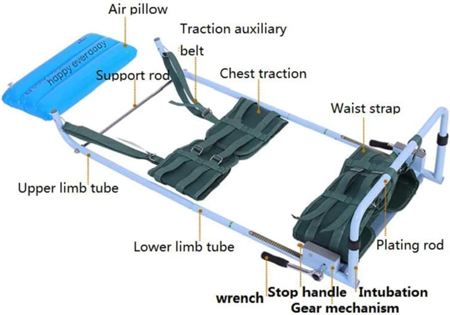 دستگاه کشش کمری قابل حمل ADORZ برای تخت، دستگاه کشش ستون فقرات گردنی برای استفاده در منزل، بهبود دهنده وضعیت ستون فقرات، برای کمردرد دستگاه کشش کمری قابل حمل ADORZ برای تخت، دستگاه کشش ستون فقرات گردنی برای استفاده در منزل، بهبود دهنده وضعیت ستون فقرات، برای کمردرد