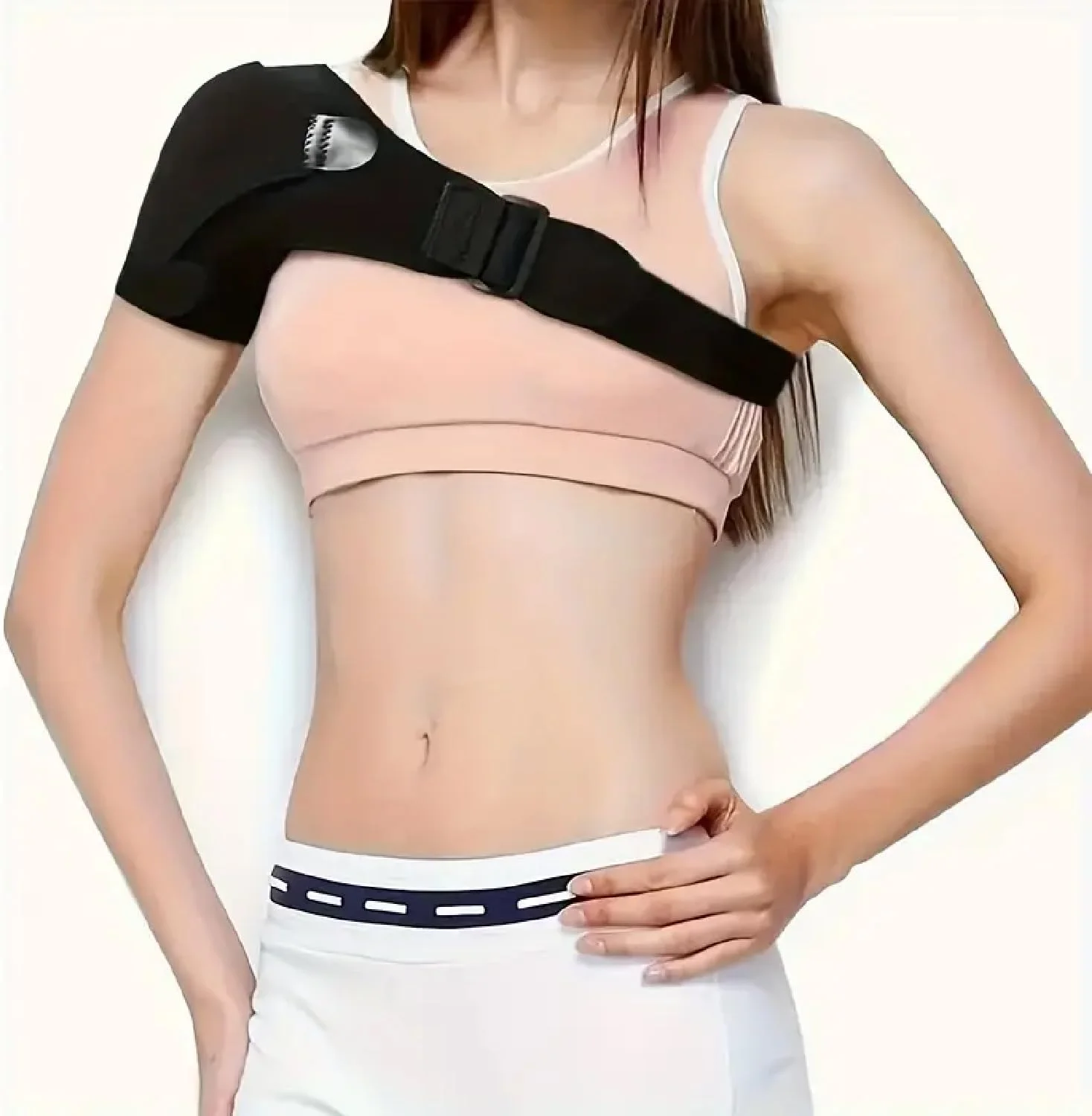 زانوبند شانه قابل تنظیم با بندهای رهاسازی سریع - پشتی توری تنفسی، اصلاح کننده وضعیت بدنی و پشتیبانی عضلانی برای ورزش، باشگاه، تمرین و راحتی روزانه