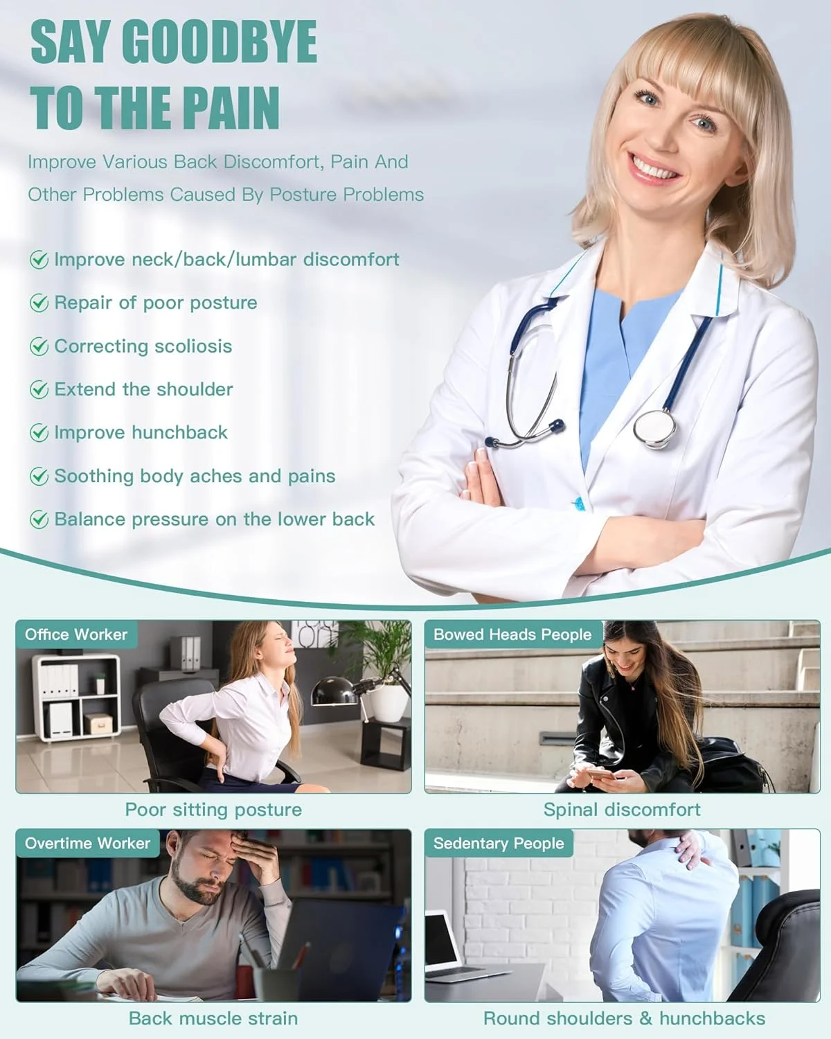 اصلاح کننده وضعیت بدن برای زنان و مردان - پشتیبانی کامل از کمر برای بهبود وضعیت بدن و اصلاح قوز کمر و تسکین ناراحتی در قسمت فوقانی و تحتانی کمر، گردن و شانه (متوسط) اصلاح کننده وضعیت بدن برای زنان و مردان - پشتیبانی کامل از کمر برای بهبود وضعیت بدن و اصلاح قوز کمر و تسکین ناراحتی در قسمت فوقانی و تحتانی کمر، گردن و شانه (متوسط)