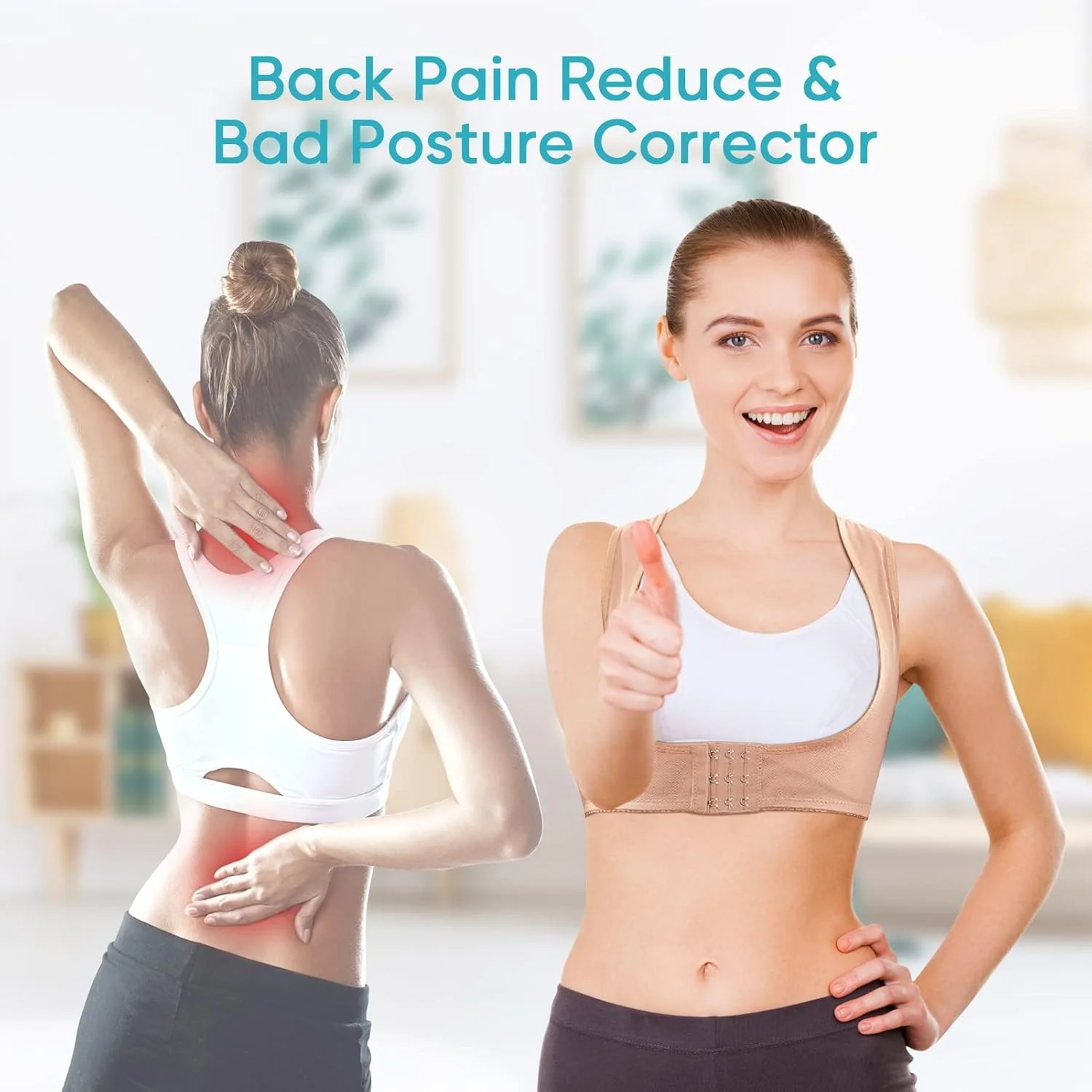 کمربند اصلاح کننده وضعیت بدن، کمربند قابل تنظیم برای اصلاح قوز، بریس قسمت بالایی کمر بزرگسالان، کمربند پشتیبانی سینه سوتین، کمربند اصلاح کننده برای اصلاح قوز پشتی، بژ (1 عدد بژ، L)