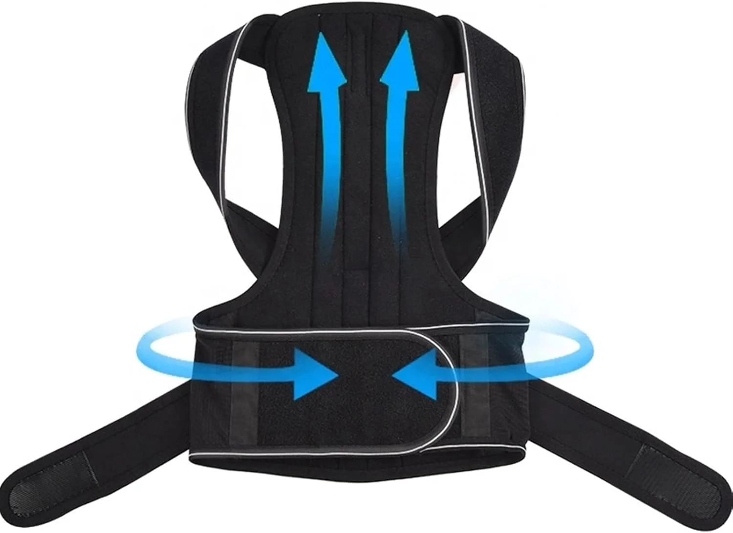 اصلاح کننده وضعیت بدن صاف کننده ورزشی تنفسی قابل تنظیم برای تمام سایزهای بدن کمربند اصلاح قوز بزرگسالان (سایز: L)