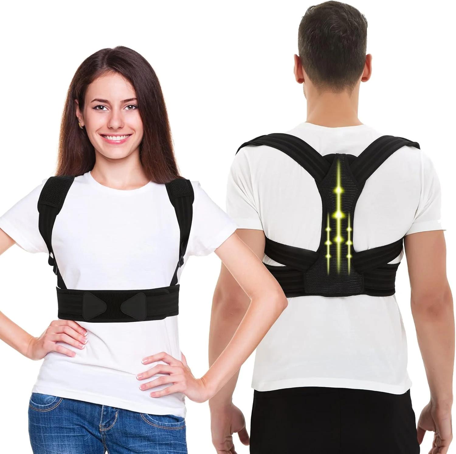 اصلاح کننده وضعیت بدن برای زنان و مردان، بریس قابل تنظیم قسمت بالای کمر برای پشتیبانی از قوز و تسکین درد گردن، شانه و قسمت بالای کمر (مشکی، L/XL) اصلاح کننده وضعیت بدن برای زنان و مردان، بریس قابل تنظیم قسمت بالای کمر برای پشتیبانی از قوز و تسکین درد گردن، شانه و قسمت بالای کمر (مشکی، L/XL)