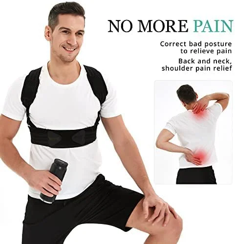 اصلاح کننده وضعیت بدن برای زنان و مردان، بریس قابل تنظیم قسمت بالای کمر برای پشتیبانی از قوز و تسکین درد گردن، شانه و قسمت بالای کمر (مشکی، L/XL) اصلاح کننده وضعیت بدن برای زنان و مردان، بریس قابل تنظیم قسمت بالای کمر برای پشتیبانی از قوز و تسکین درد گردن، شانه و قسمت بالای کمر (مشکی، L/XL)