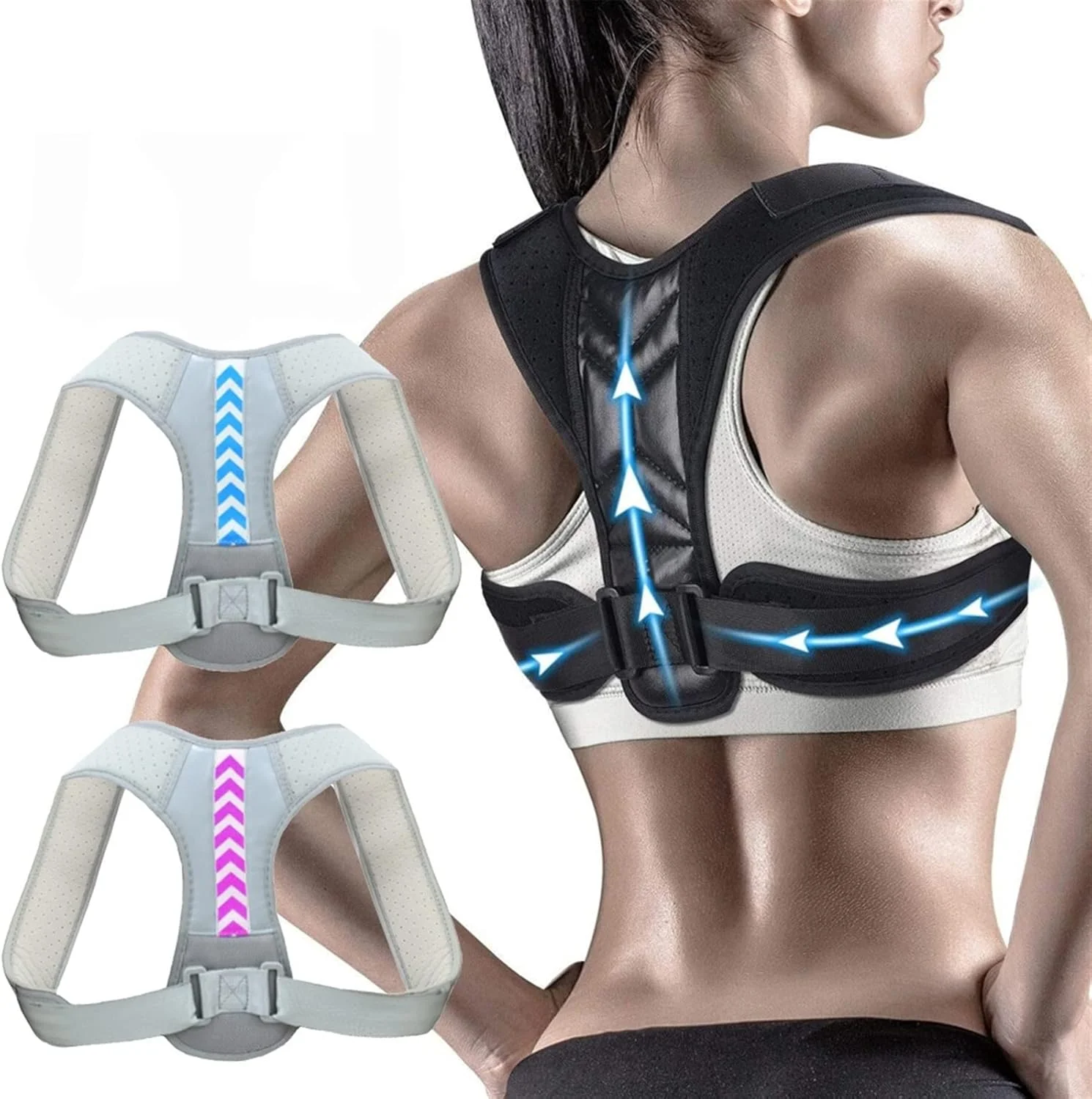 کمربند اصلاح کننده وضعیت بدن پزشکی قابل تنظیم برای ترقوه، ستون فقرات، شانه و کمر، مناسب برای آقایان و بانوان (رنگ: بنفش مدل A، سایز M) کمربند اصلاح کننده وضعیت بدن پزشکی قابل تنظیم برای ترقوه، ستون فقرات، شانه و کمر، مناسب برای آقایان و بانوان (رنگ: بنفش مدل A، سایز M)