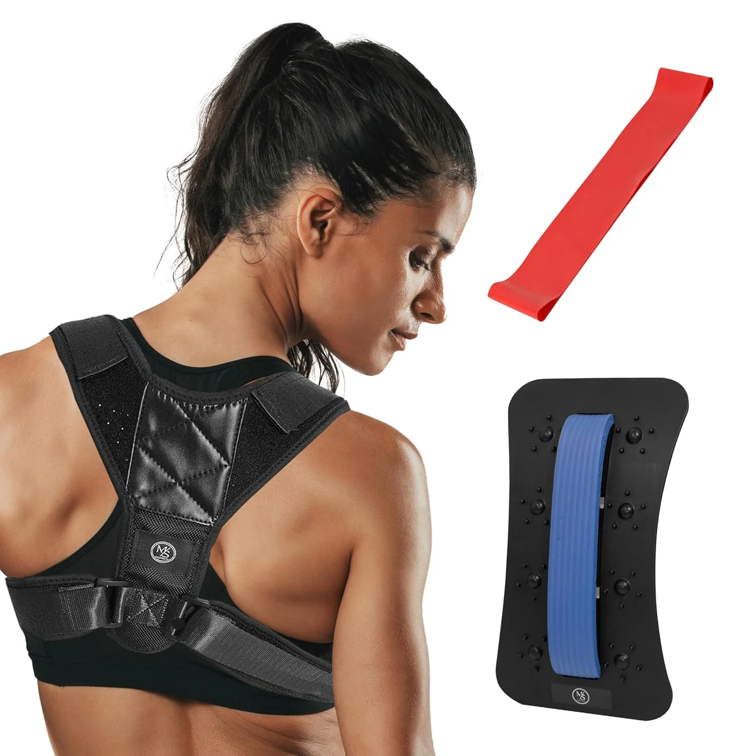 دستگاه کشش دهنده کمر با اصلاح کننده وضعیت بدن برای زنان و مردان - کشش دهنده پایین کمر، کمربند پشتیبانی کمر برای زنان، مجموعه ای برای تسکین درد پایین کمر با تخته قابل تنظیم و کش مقاومتی دستگاه کشش دهنده کمر با اصلاح کننده وضعیت بدن برای زنان و مردان - کشش دهنده پایین کمر، کمربند پشتیبانی کمر برای زنان، مجموعه ای برای تسکین درد پایین کمر با تخته قابل تنظیم و کش مقاومتی