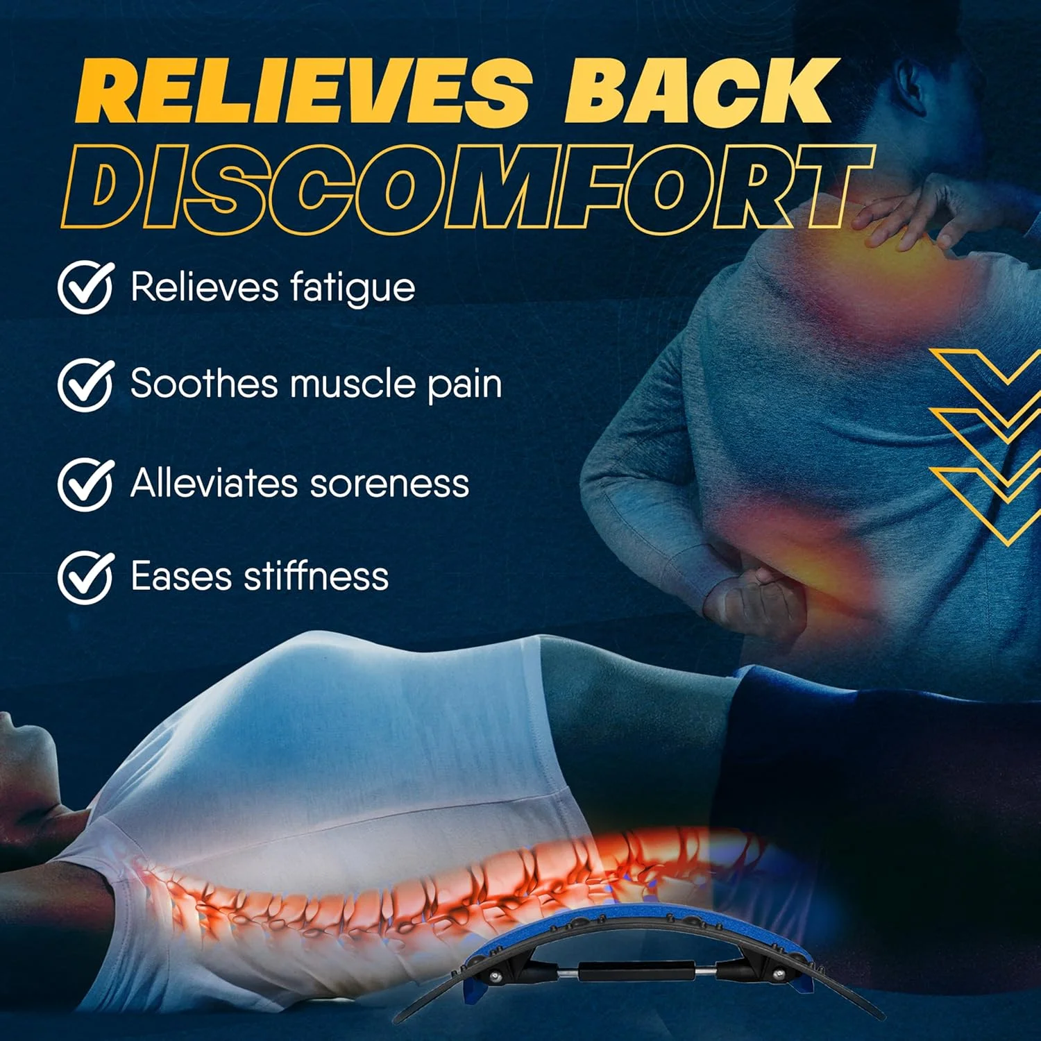 دستگاه کشش دهنده کمر با اصلاح کننده وضعیت بدن برای زنان و مردان - کشش دهنده پایین کمر، کمربند پشتیبانی کمر برای زنان، مجموعه ای برای تسکین درد پایین کمر با تخته قابل تنظیم و کش مقاومتی دستگاه کشش دهنده کمر با اصلاح کننده وضعیت بدن برای زنان و مردان - کشش دهنده پایین کمر، کمربند پشتیبانی کمر برای زنان، مجموعه ای برای تسکین درد پایین کمر با تخته قابل تنظیم و کش مقاومتی