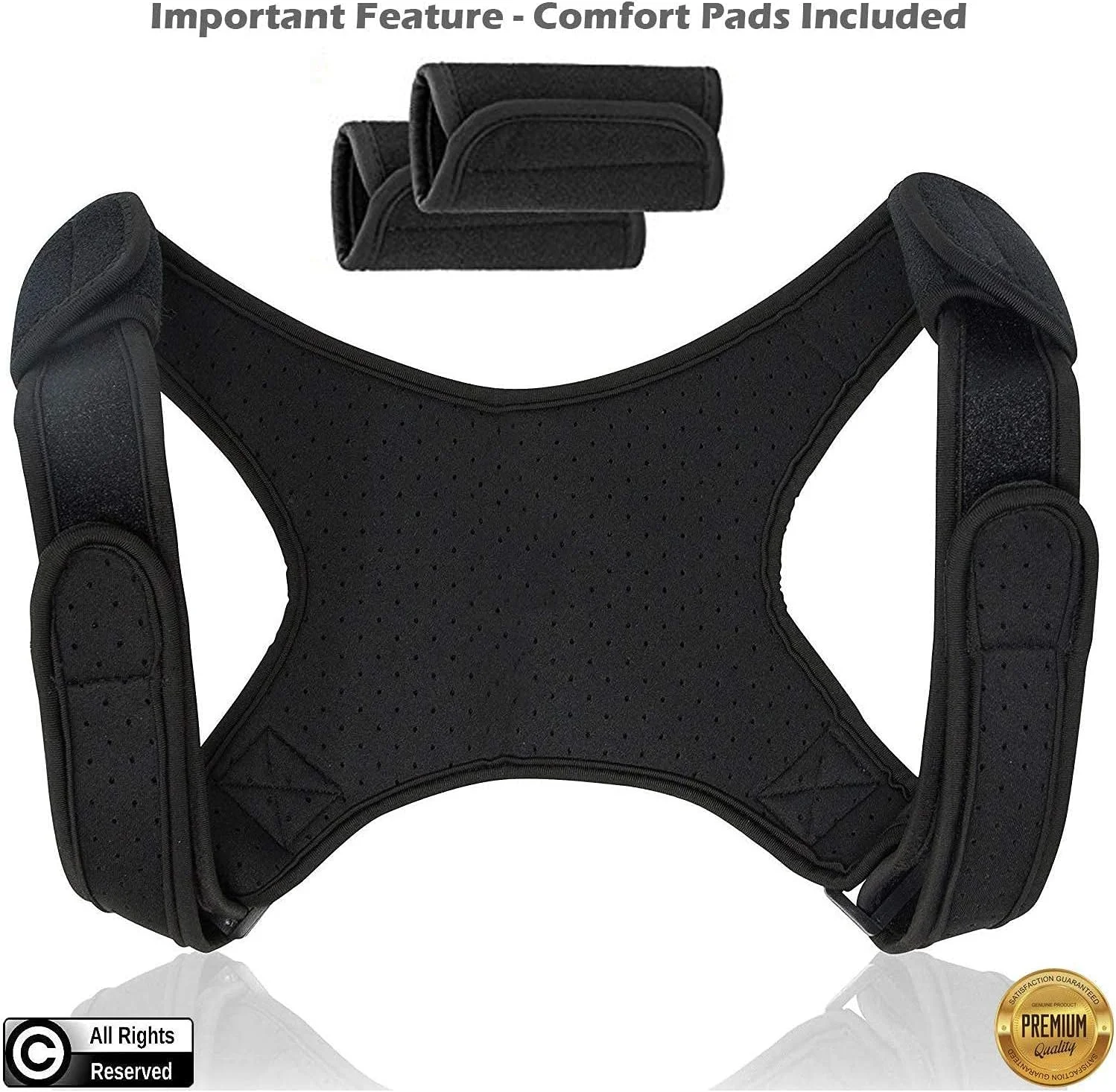 اصلاح کننده وضعیت بدن برای آقایان | بریس قابل تنظیم قسمت بالای کمر با اندازه جهانی برای ترقوه، جهت حمایت از گردن، کمر و شانه، تسکین درد، صاف کننده کیفوز، پشتیبانی از ستون فقرات (طراحی ثبت شده)