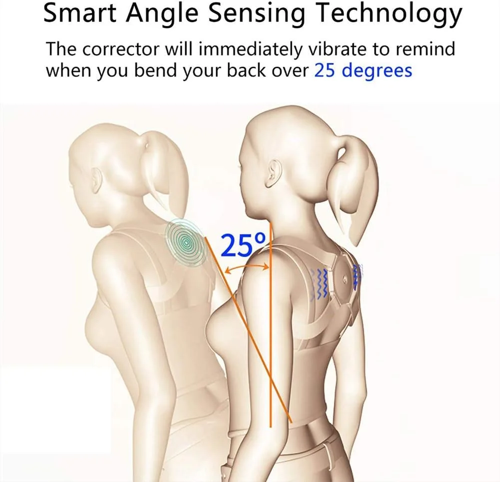 یادآور هوشمند اصلاح کننده وضعیت بدن Eworld با ویبره برای بهبود وضعیت بدنی، بریس پشتی قابل تنظیم برای رفع درد کمر ناشی از قوز، آموزش دهنده نامرئی وضعیت بدن زیر لباس