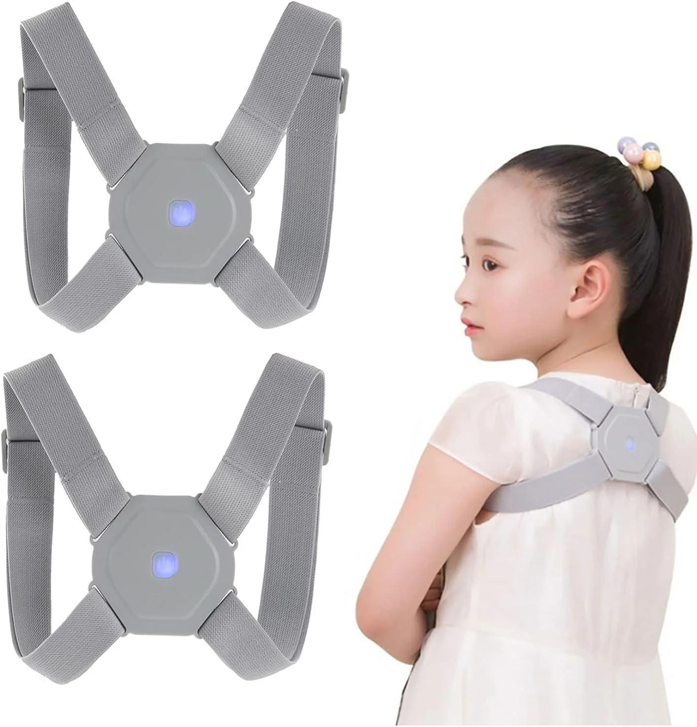 اصلاح کننده هوشمند وضعیت بدن 2022، اصلاح کننده هوشمند وضعیت بدن برای زنان، مردان و کودکان با یادآوری حسگر ارتعاشی هوشمند، بند وضعیت شانه و پشت قابل تنظیم و تنفس (2 عدد)
