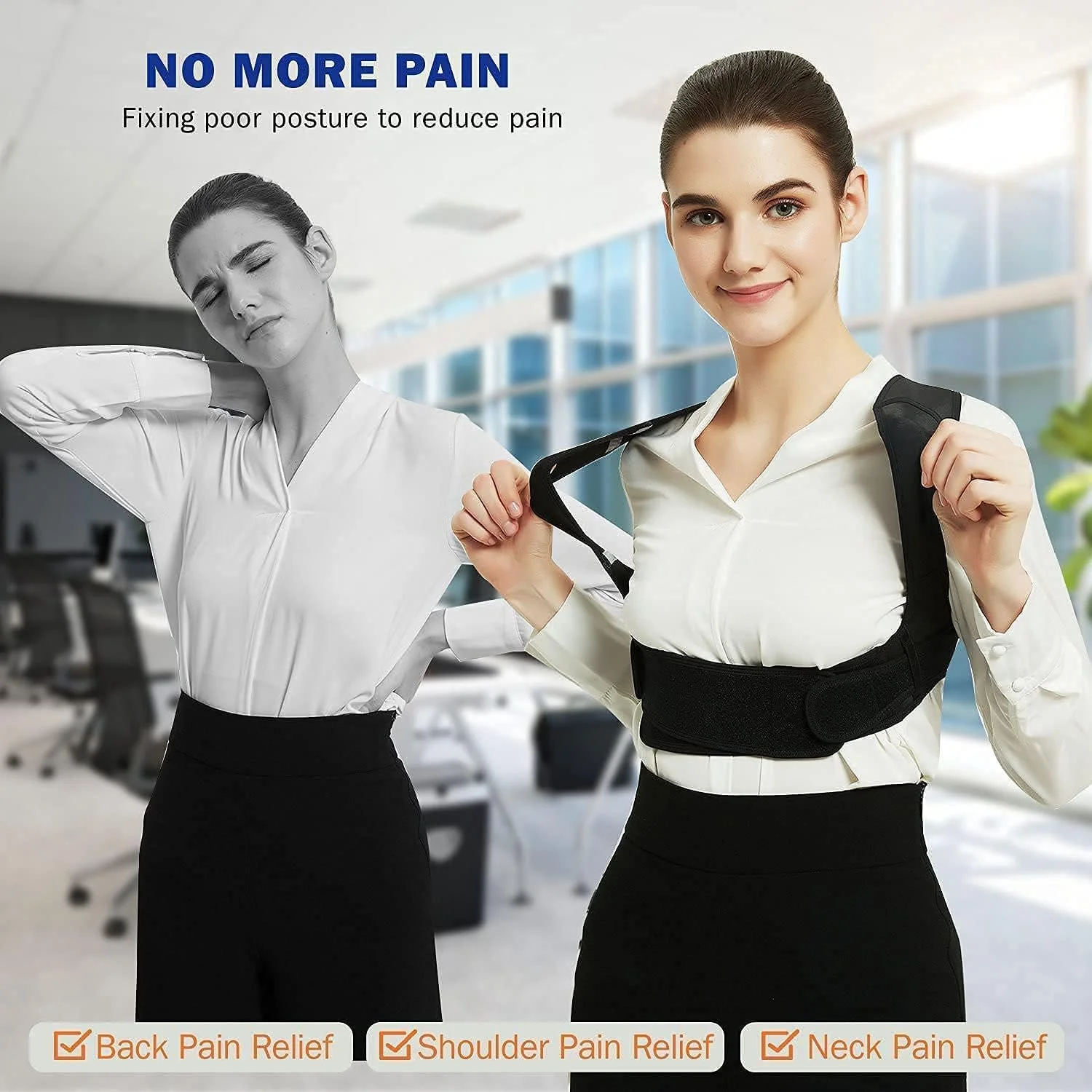 اصلاح کننده وضعیت بدن ELECDON برای زنان و مردان، بریس قابل تنظیم قسمت بالایی کمر، صاف کننده پشتی تنفسی، تسکین درد از ناحیه کمر، گردن، شانه و ترقوه، پشت (L/XL (38"-44"")) اصلاح کننده وضعیت بدن ELECDON برای زنان و مردان، بریس قابل تنظیم قسمت بالایی کمر، صاف کننده پشتی تنفسی، تسکین درد از ناحیه کمر، گردن، شانه و ترقوه، پشت (L/XL (38"-44""))