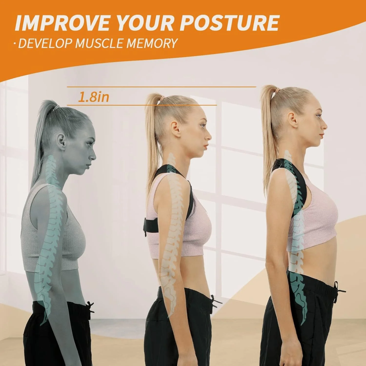 اصلاح کننده وضعیت بدن اکسفور برای زنان و مردان، بریس قابل تنظیم قسمت بالای کمر، صاف کننده پشتی تنفسی، تسکین درد از ناحیه کمر، گردن، شانه و ترقوه، پشت (سایز جهانی) اصلاح کننده وضعیت بدن اکسفور برای زنان و مردان، بریس قابل تنظیم قسمت بالای کمر، صاف کننده پشتی تنفسی، تسکین درد از ناحیه کمر، گردن، شانه و ترقوه، پشت (سایز جهانی)