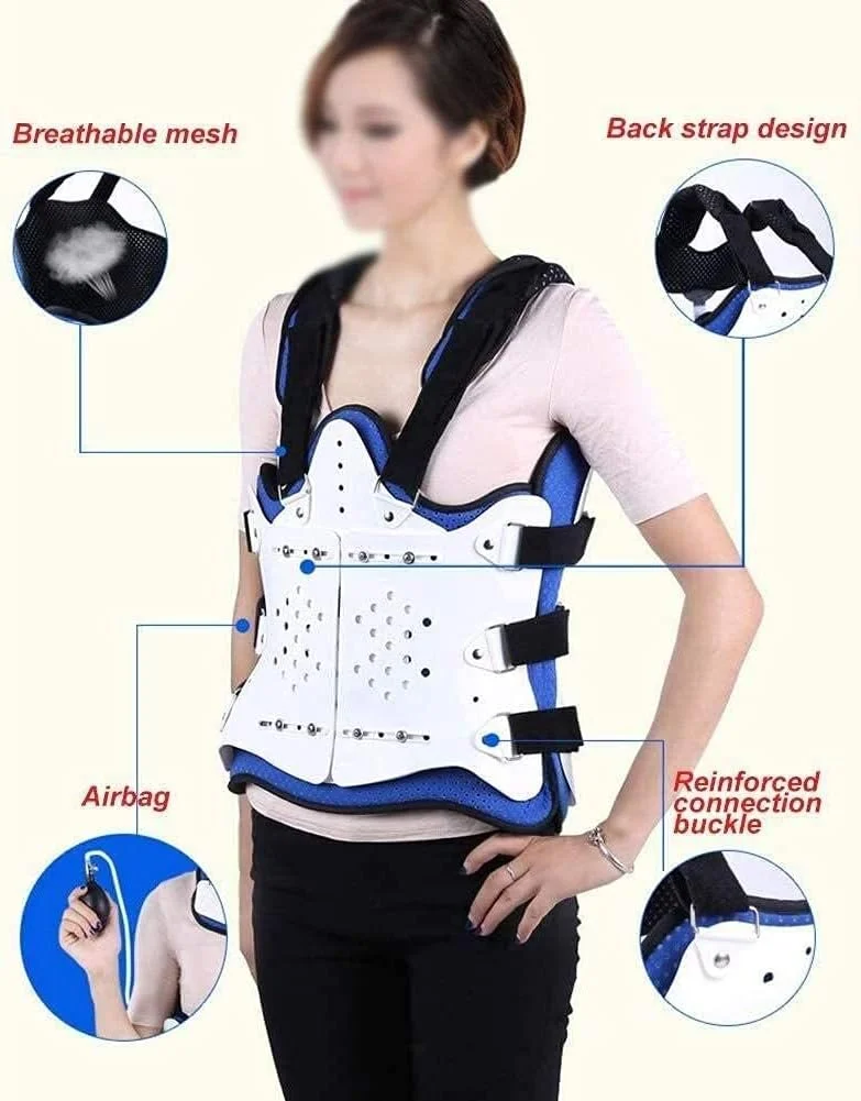ارتز تثبیت کننده توراکولومبار قابل تنظیم، پشتیبانی کمری با کیسه هوا اصلاح کننده اسکولیوز برای مردان و زنان، کیسه هوای تنفسی ارتز تثبیت کننده توراکولومبار قابل تنظیم، پشتیبانی کمری با کیسه هوا اصلاح کننده اسکولیوز برای مردان و زنان، کیسه هوای تنفسی