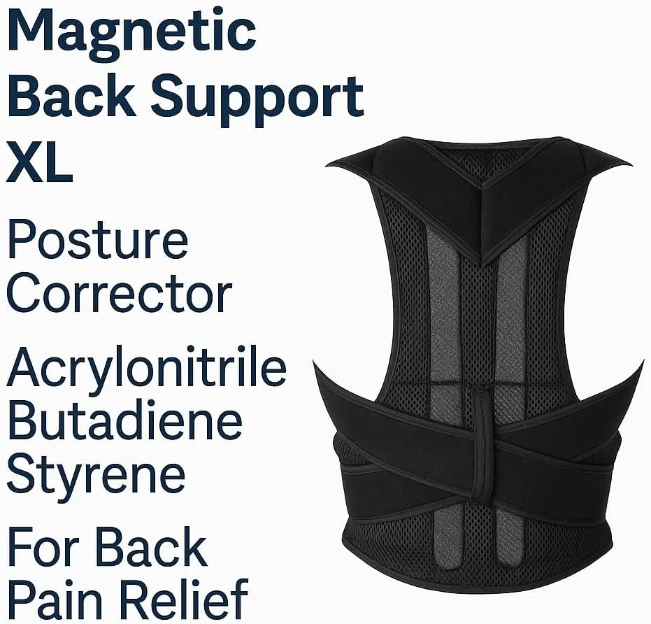 پشتیبان کمری مغناطیسی فیتو، سایز ایکس لارج، اصلاح کننده وضعیت بدن، اکریلونیتریل بوتادین استایرن، برای تسکین درد کمر