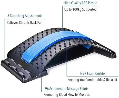 دستگاه کشش کمر برای تسکین درد - سطوح قابل تنظیم برای قسمت فوقانی و تحتانی ستون فقرات | ماساژور ارتوپدی تسکین دهنده درد کمر و تجهیزات پشتیبانی از وضعیت بدن | ایده آل برای استفاده در خانه، محل کار و فیزیوتراپی دستگاه کشش کمر برای تسکین درد - سطوح قابل تنظیم برای قسمت فوقانی و تحتانی ستون فقرات | ماساژور ارتوپدی تسکین دهنده درد کمر و تجهیزات پشتیبانی از وضعیت بدن | ایده آل برای استفاده در خانه، محل کار و فیزیوتراپی