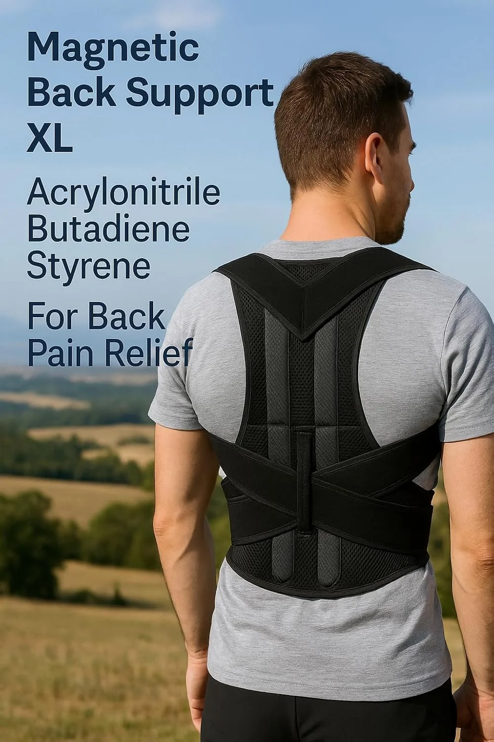 پشتیبان کمری مغناطیسی فیتو، سایز ایکس لارج، اصلاح کننده وضعیت بدن، اکریلونیتریل بوتادین استایرن، برای تسکین درد کمر