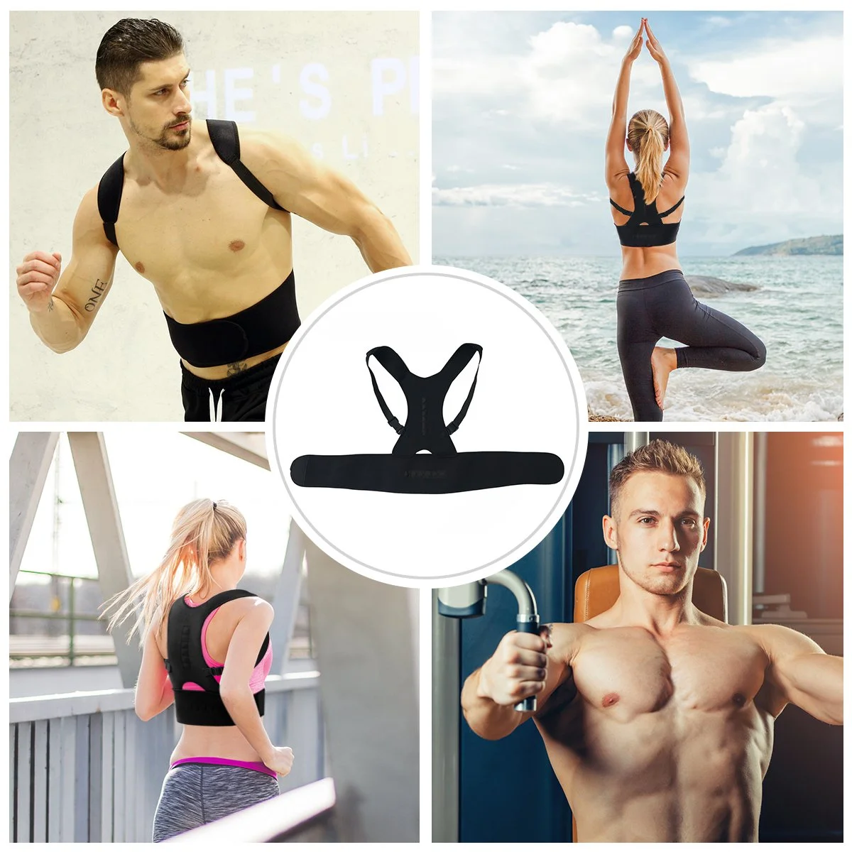 NeatEngineering (متوسط) - کمربند پشتیبانی از وضعیت بدن با درمان مغناطیسی - کمربند اصلاح کننده وضعیت بدن قابل تنظیم با گرید پزشکی مورد تایید سازمان غذا و دارو - کمربند پشتیبانی از شانه و کمر - تسکین دهنده درد گردن، کمر و ستون فقرات