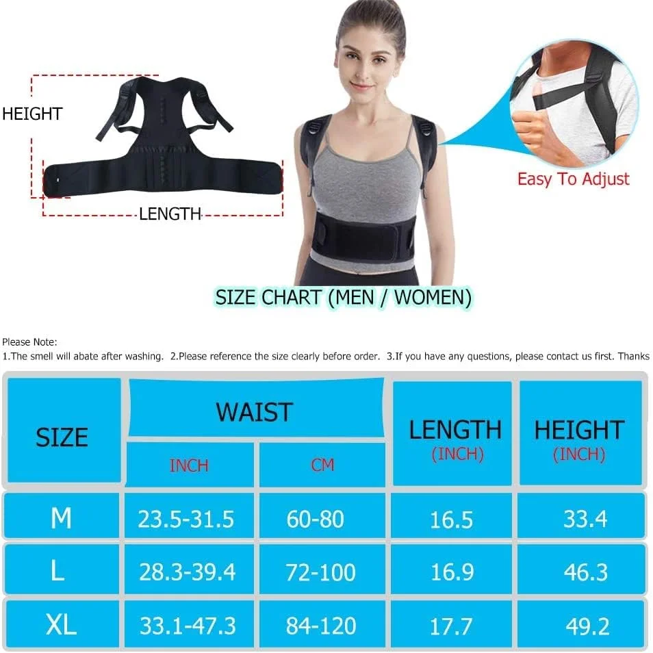 اصلاح کننده وضعیت بدن مغناطیسی، کمربند پشتیبان شانه و کمر قابل تنظیم با پشتیبانی مغناطیسی برای اصلاح قوز، تسکین درد گردن، پشت و ستون فقرات (L) اصلاح کننده وضعیت بدن مغناطیسی، کمربند پشتیبان شانه و کمر قابل تنظیم با پشتیبانی مغناطیسی برای اصلاح قوز، تسکین درد گردن، پشت و ستون فقرات (L)