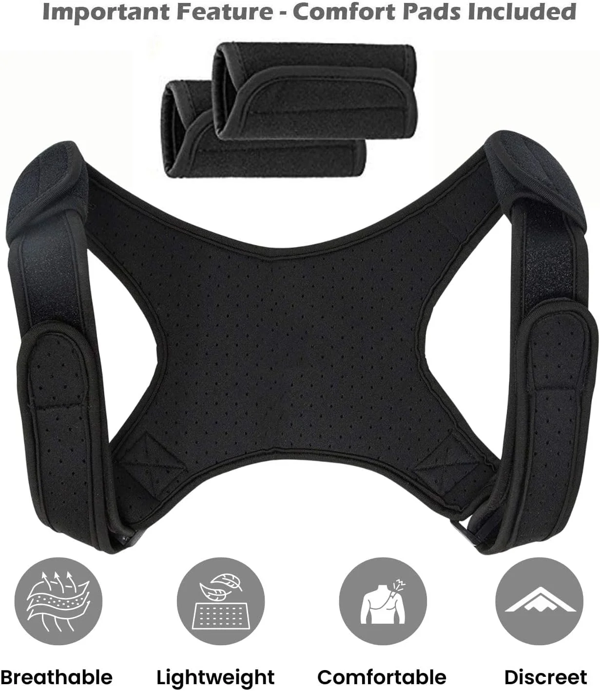 اصلاح کننده وضعیت بدن برای آقایان | بریس قابل تنظیم قسمت بالای کمر برای ترقوه، جهت حمایت از گردن، کمر و تسکین درد شانه، صاف کننده کیفوز، پشتیبانی از ستون فقرات (طراحی ثبت شده)