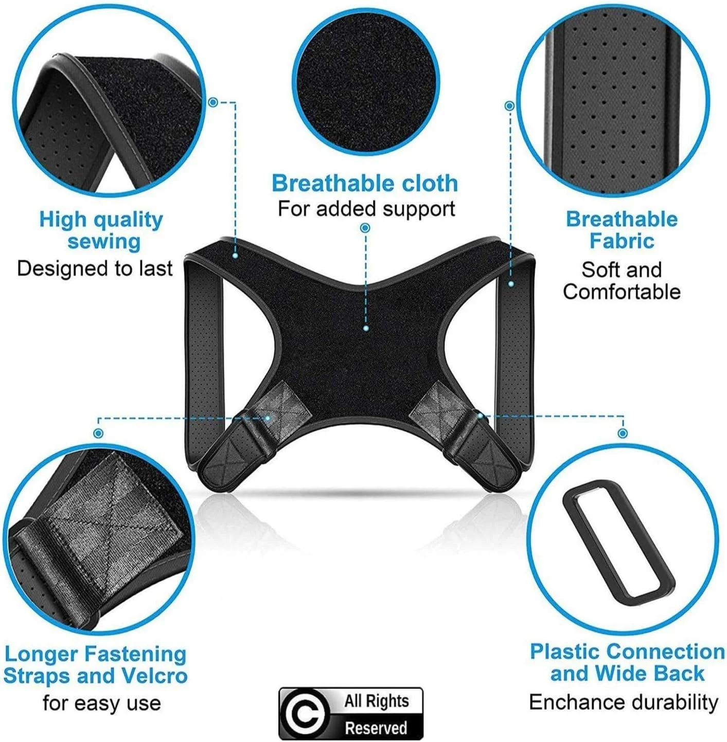 اصلاح کننده وضعیت بدن برای آقایان | بریس قابل تنظیم قسمت بالای کمر برای ترقوه، جهت حمایت از گردن، کمر و تسکین درد شانه، صاف کننده کیفوز، پشتیبانی از ستون فقرات (طراحی ثبت شده)