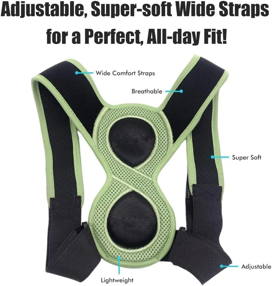 اصلاح کننده وضعیت بدن برای زنان و مردان، بریس قسمت بالای کمر به کاهش فشار کمر، افتادگی شانه و گردن درد ناشی از استفاده زیاد از موبایل کمک می کند، دارای هشت نقطه پشتیبانی، سایز قابل تنظیم، کمربند اصلاح وضعیت نشستن