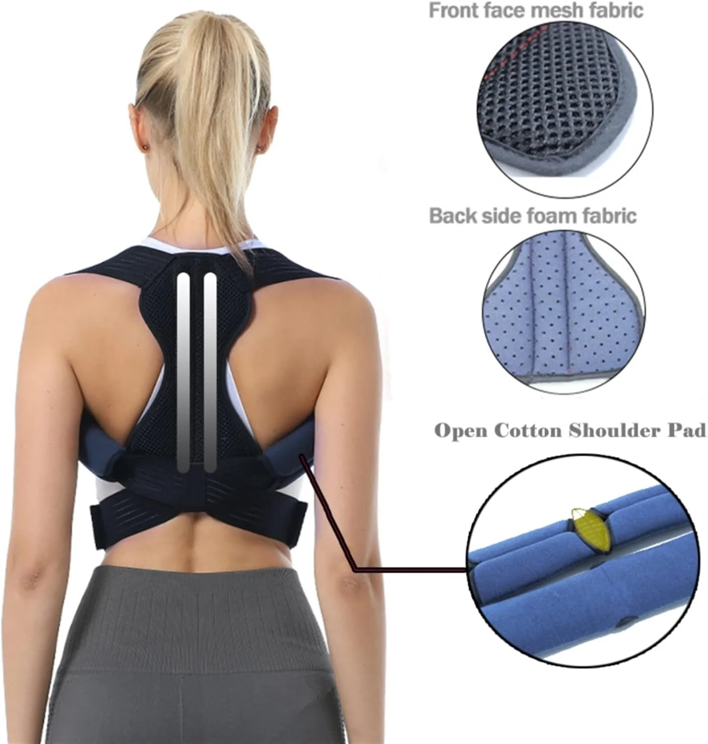 کمربند اصلاح کننده وضعیت بدن مردانه و زنانه، پشتیبان کمر، ترقوه، ستون فقرات، کمری، کرست، اصلاح وضعیت بدن، جلوگیری از خمیدگی، تمرین دهنده کمر (سایز: XL)