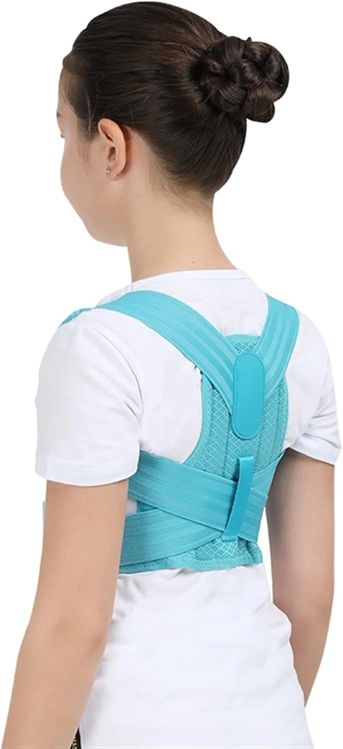 اصلاح کننده وضعیت بدن کودکان و نوجوانان، کمربند صاف کننده قسمت بالایی، کرست ارتوپدی، پشتیبانی از شانه، کمر و ستون فقرات (رنگ: آبی، سایز: M)