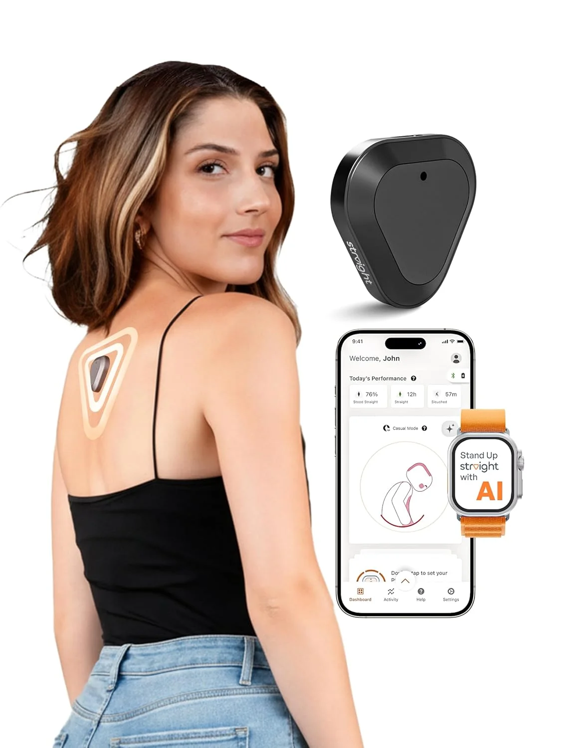 دستگاه آموزش اصلاح کننده وضعیت بدن هوشمند Straight Plus (شامل گردنبند) - پشتیبانی از کار در دفتر با صاف کننده هوشمند - دستگاه اصلاح کننده وضعیت بدن - اصلاح کننده وضعیت بدن برای زنان و مردان