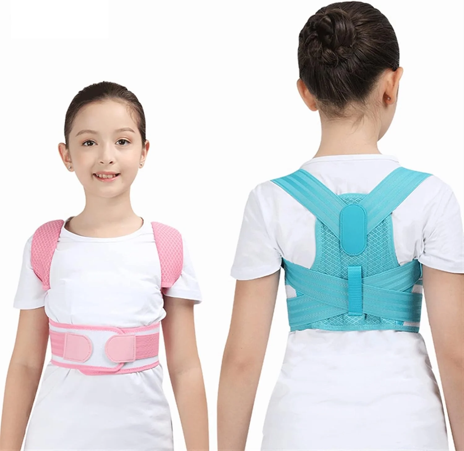 اصلاح کننده وضعیت بدن کودکان و نوجوانان، کمربند صاف کننده قسمت بالایی، کرست ارتوپدی، پشتیبانی از شانه، کمر و ستون فقرات (رنگ: آبی، سایز: M)