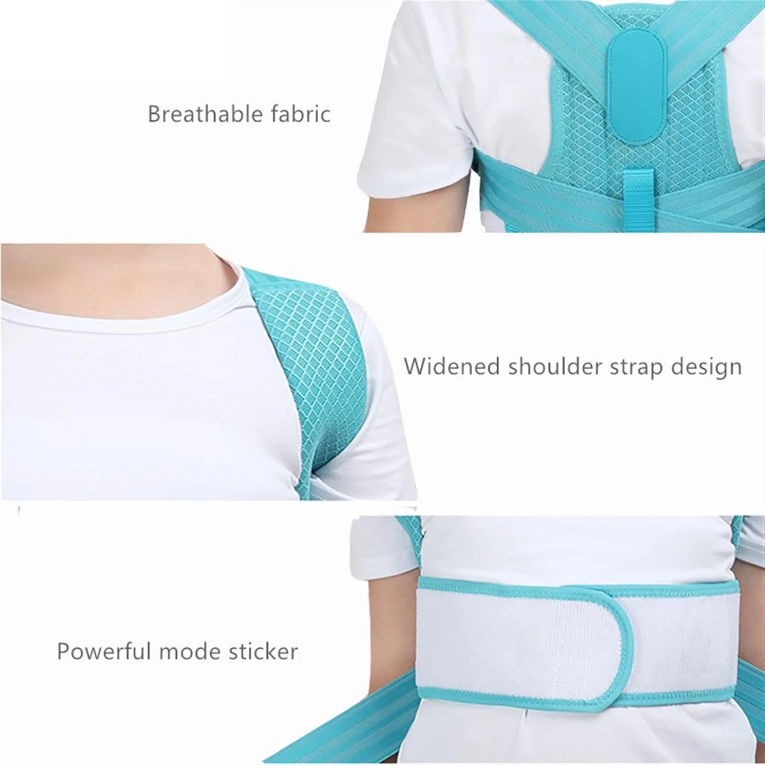 اصلاح کننده وضعیت بدن کودکان و نوجوانان، کمربند صاف کننده قسمت بالایی، کرست ارتوپدی، پشتیبانی از شانه، کمر و ستون فقرات (رنگ: آبی، سایز: M)