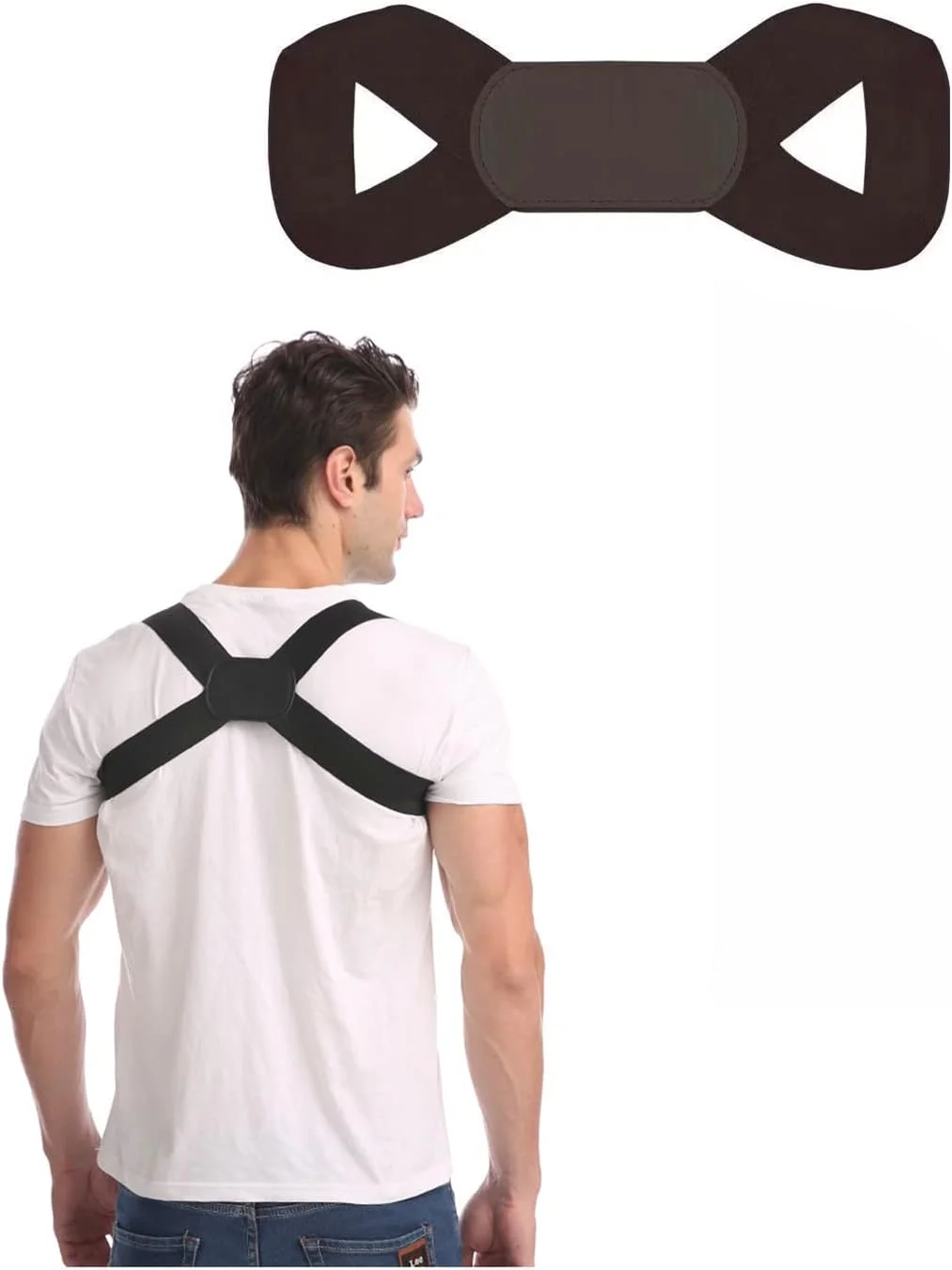 پشتیبانی صاف از کمر، اصلاح کننده وضعیت بدن برای آقایان و بانوان، اصلاح کننده وضعیت بدن، بریس برای آقایان و بانوان، مشکی، M