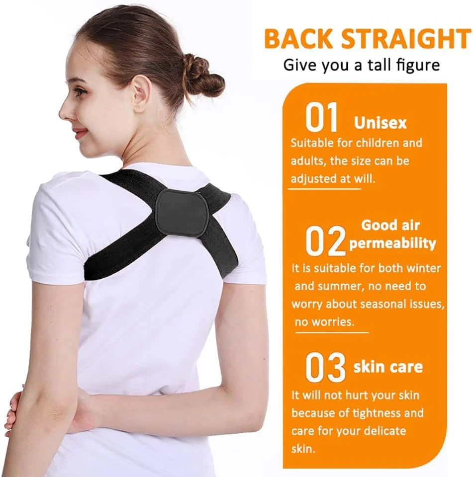 پشتیبانی صاف از کمر، اصلاح کننده وضعیت بدن برای آقایان و بانوان، اصلاح کننده وضعیت بدن، بریس برای آقایان و بانوان، مشکی، M