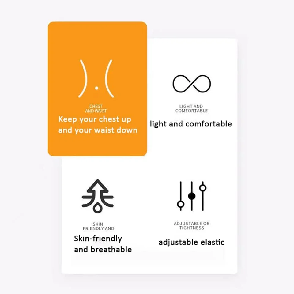 حمایت کننده کمر صاف ممتاز، اصلاح کننده وضعیت بدن برای مردان و زنان، بریس برای مردان و زنان، مشکی، M