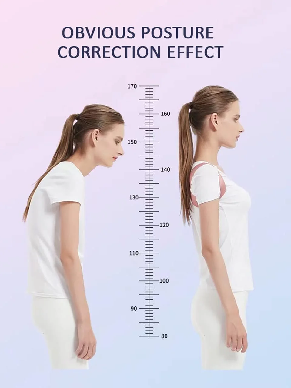 حمایت از کمر، بند اصلاح کننده کمر، اصلاح کننده وضعیت بدن برای مردان و زنان، بهبود وضعیت بدن، تسکین درد شانه و کمر - سفید - XL